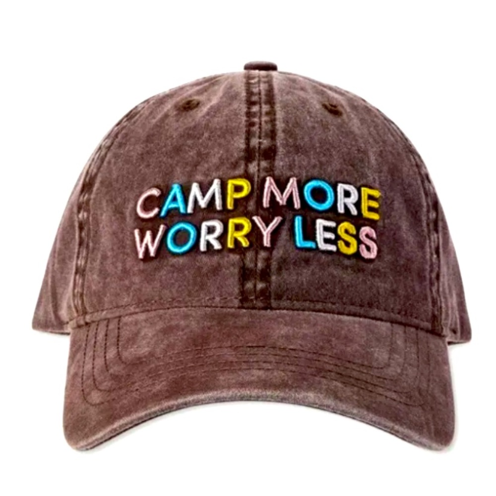 New Hat “Camp More Worry Less” Cap